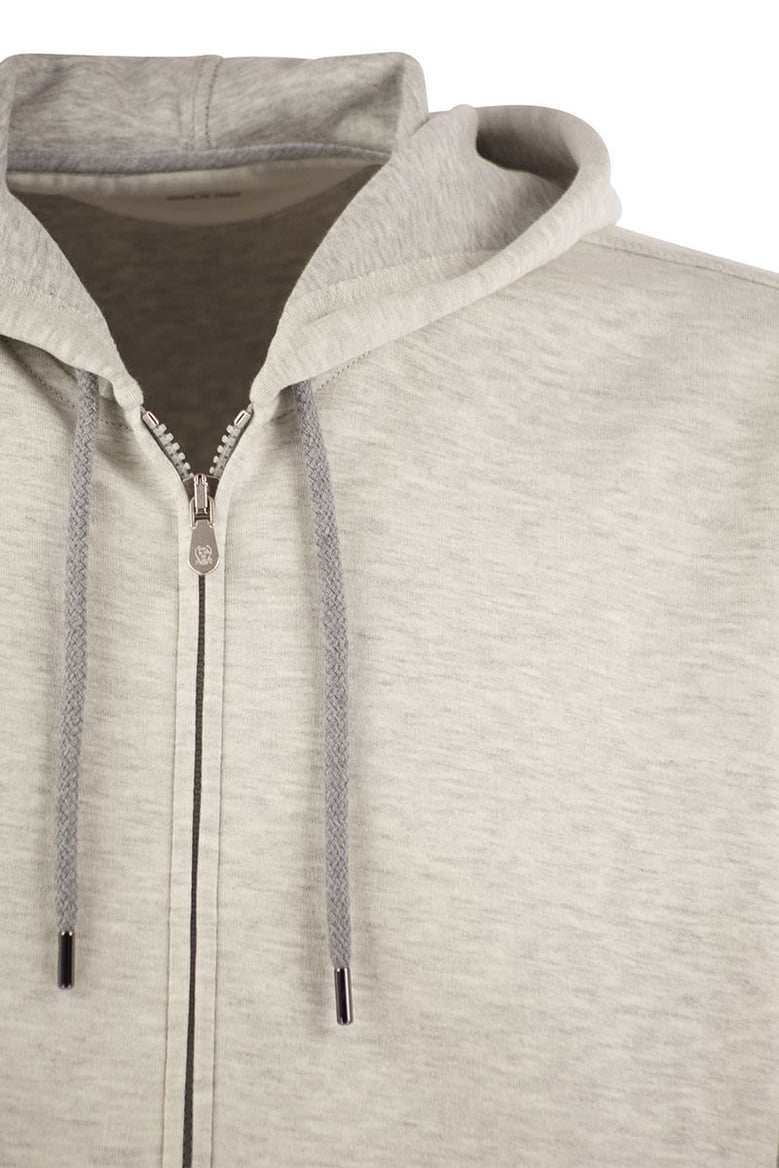cotton cashmere and silk fleece zipped topwear by Selfnex
