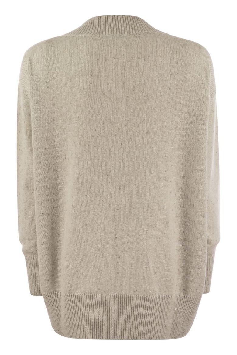 cashmere and silk sweater with micro sequins by Selfnex