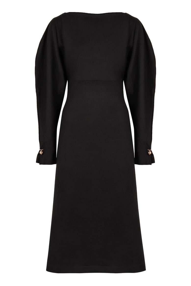 virgin wool midi dress by Selfnex