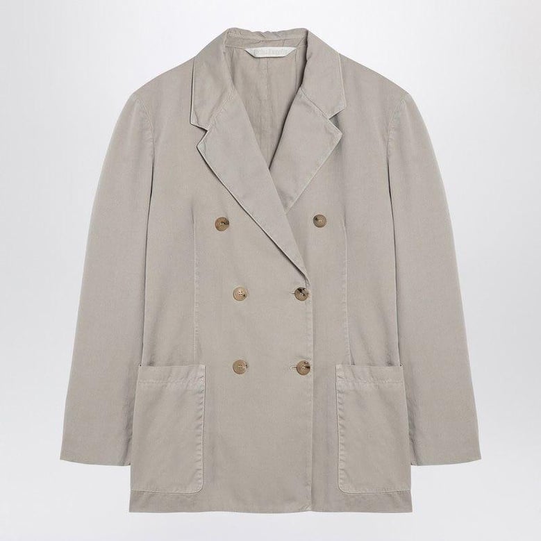 beige double-breasted cotton jacket by Selfnex