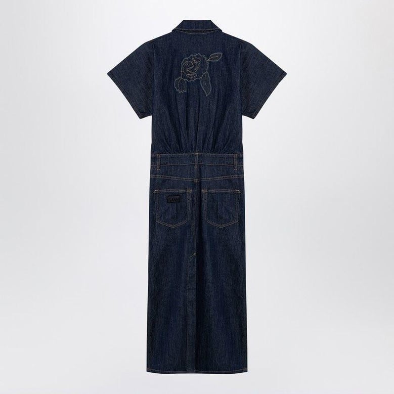 blue midi dress in organic denim by Selfnex