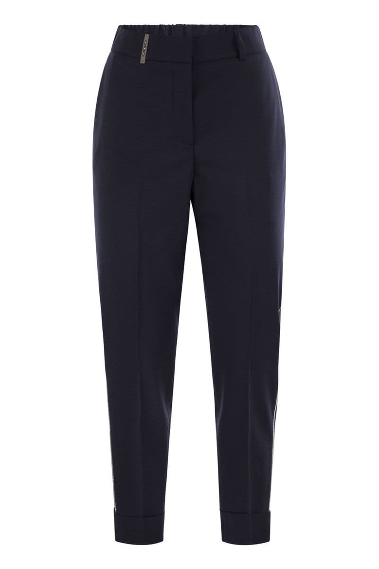 virgin wool blend trousers with jewellery by Selfnex