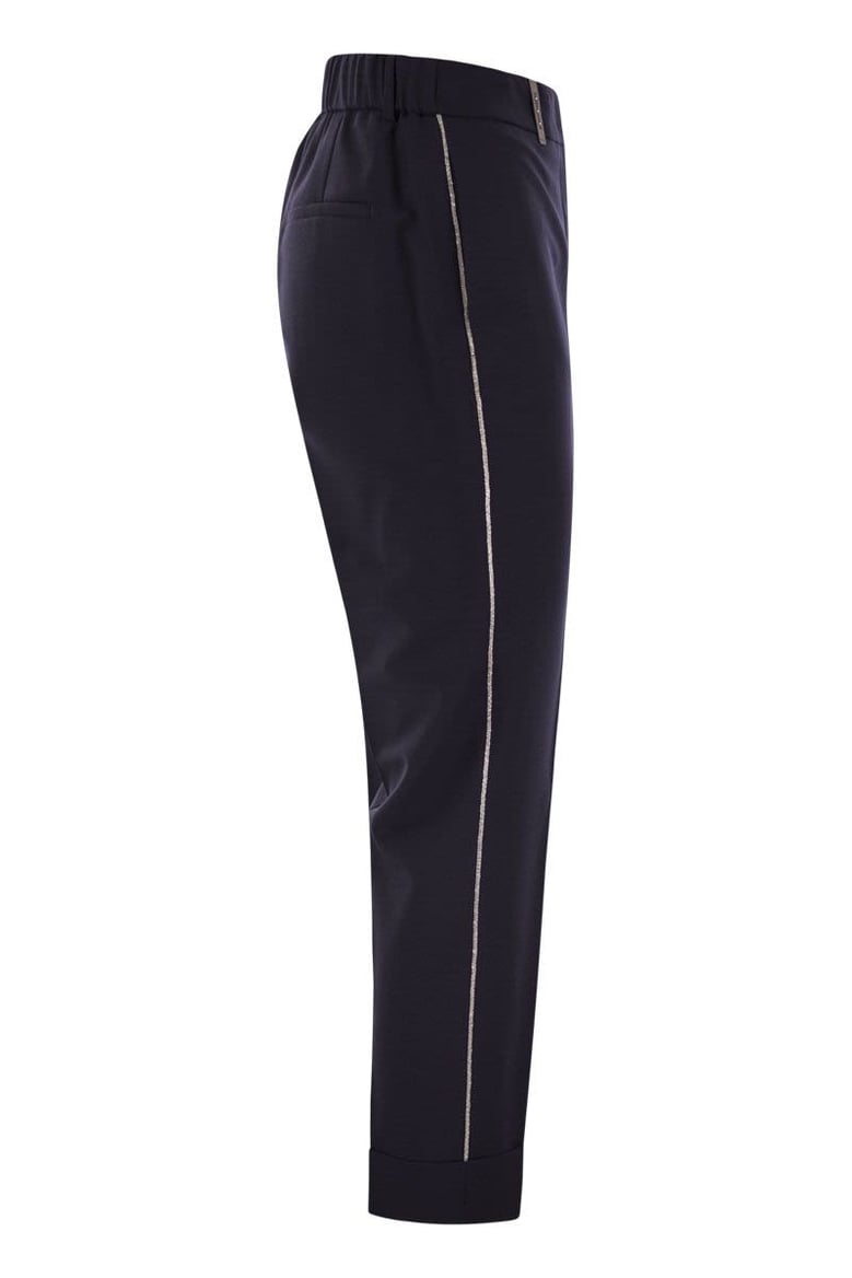 virgin wool blend trousers with jewellery by Selfnex