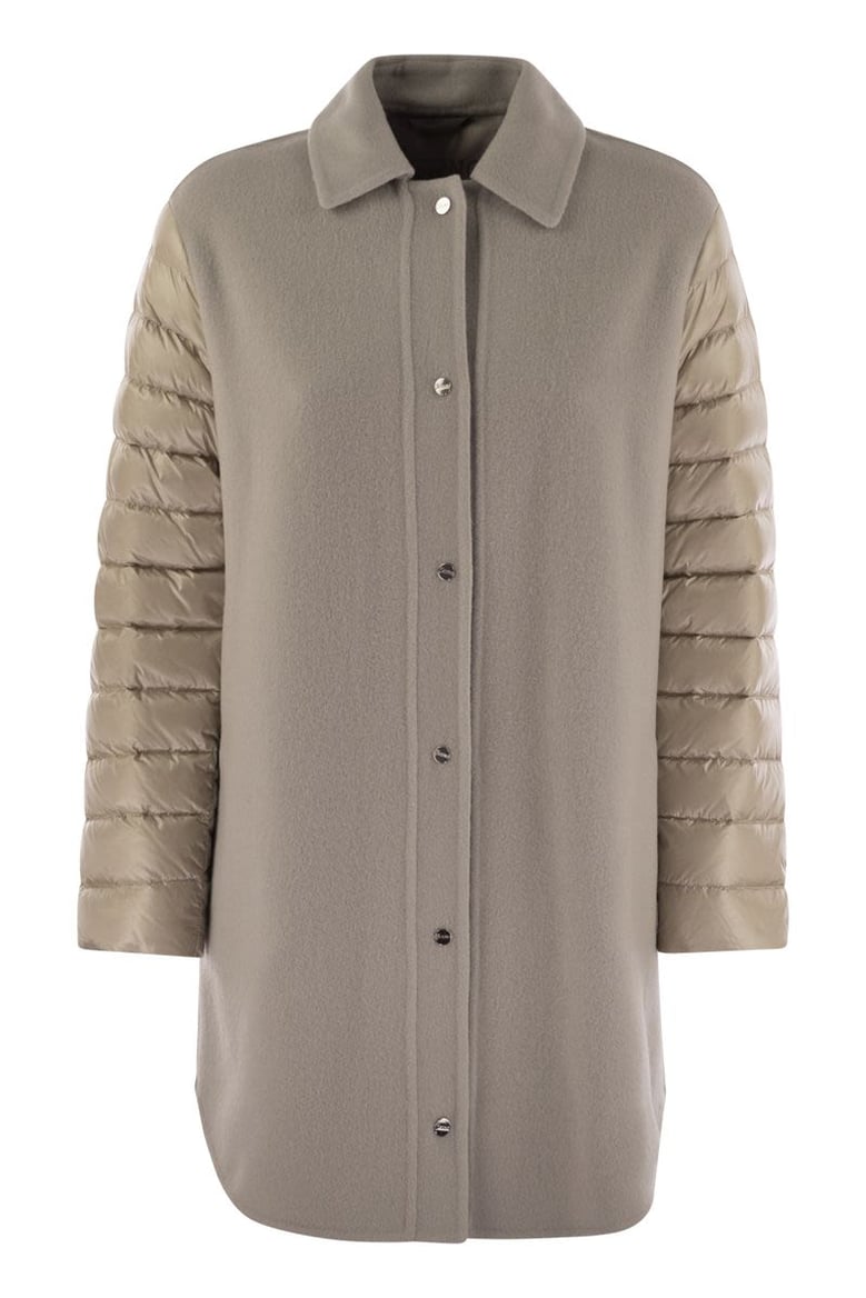 coat with down sleeves by Selfnex