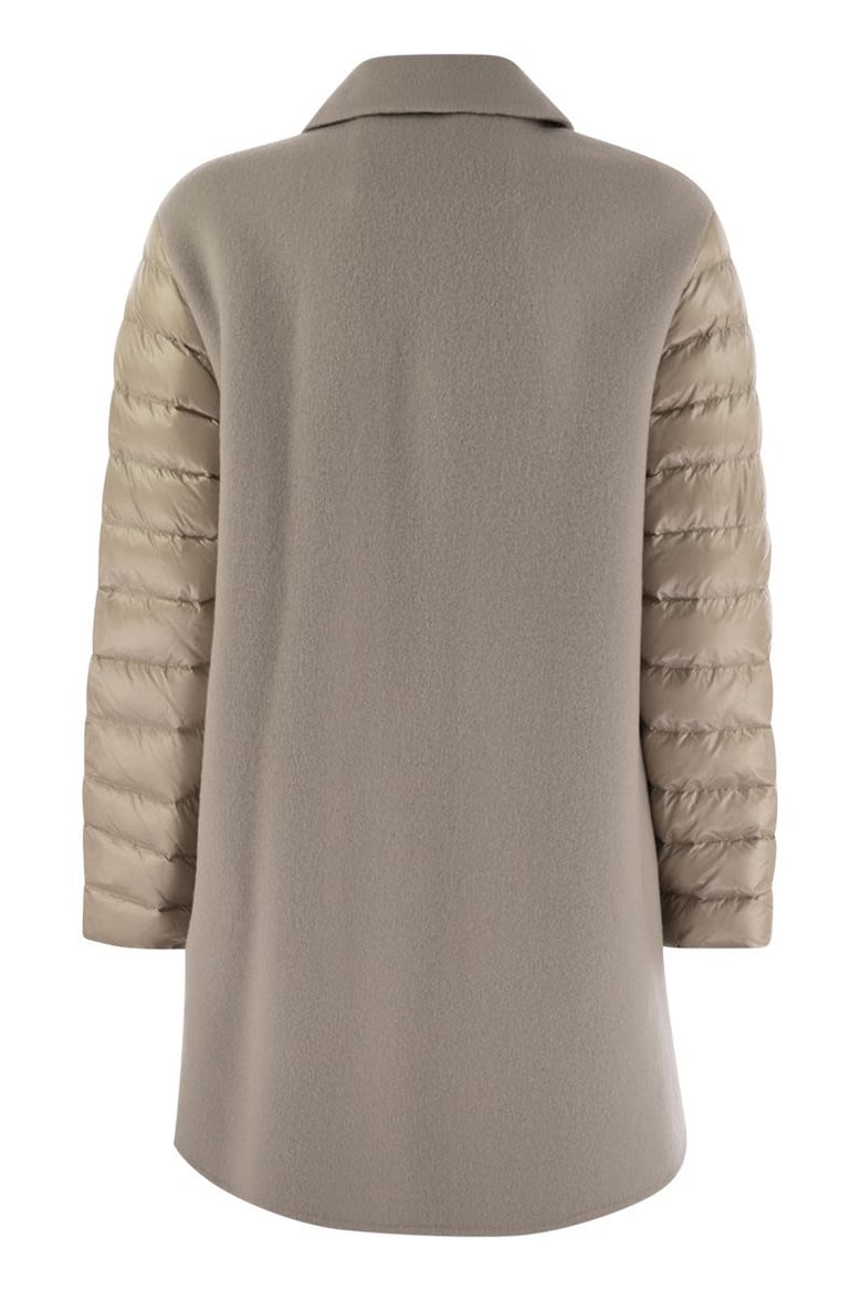 coat with down sleeves by Selfnex