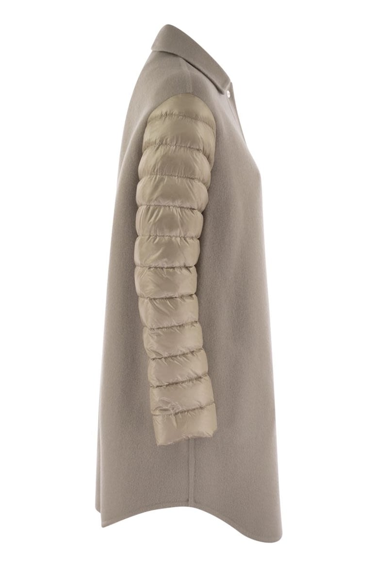 coat with down sleeves by Selfnex