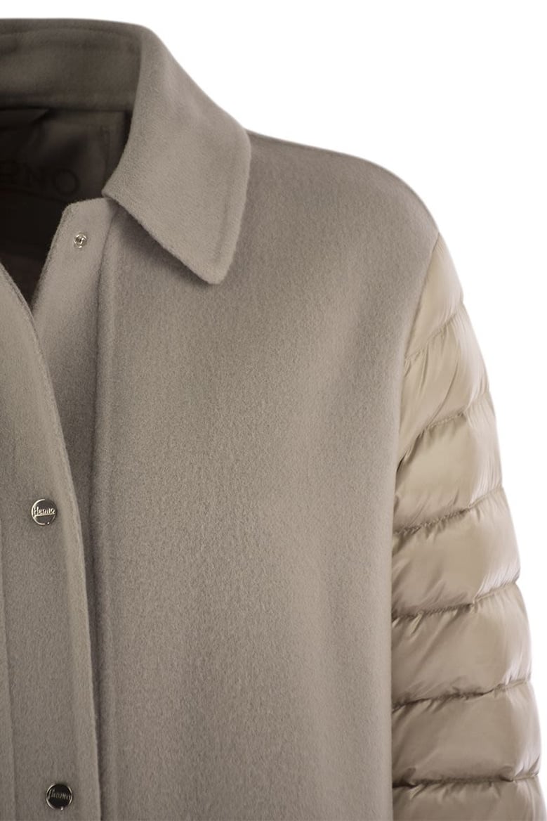 coat with down sleeves by Selfnex