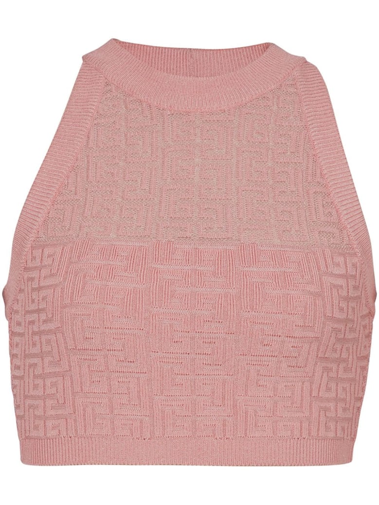 monogram halterneck top by Selfnex