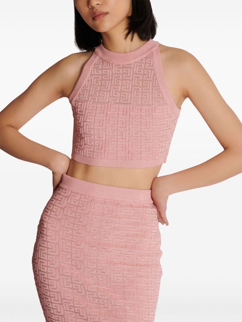 monogram halterneck top by Selfnex