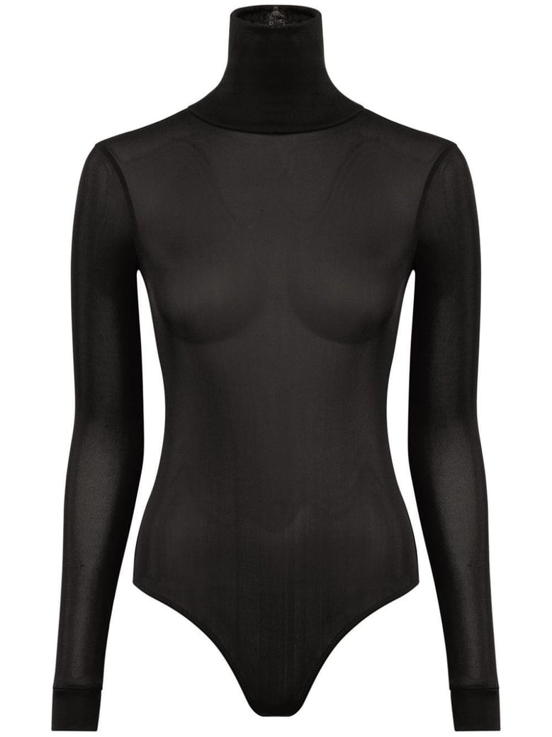 high neck bodysuit with long sleeves by Selfnex