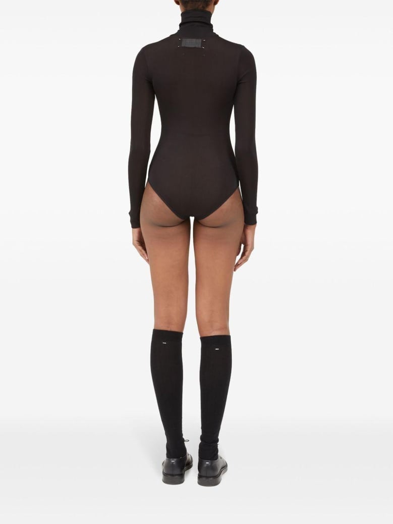 high neck bodysuit with long sleeves by Selfnex