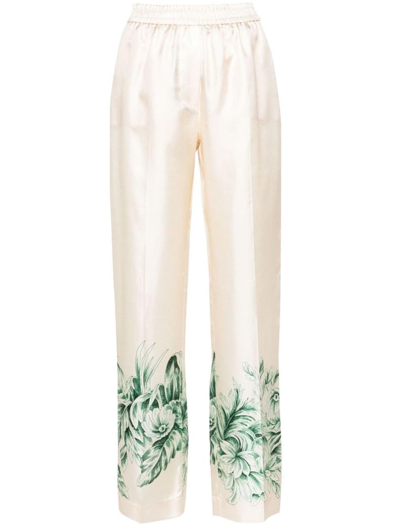 silk printed trousers by Selfnex