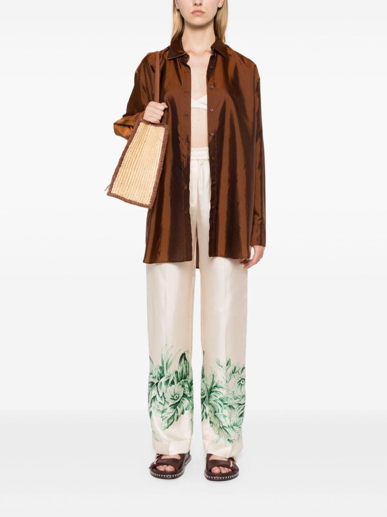 silk printed trousers by Selfnex