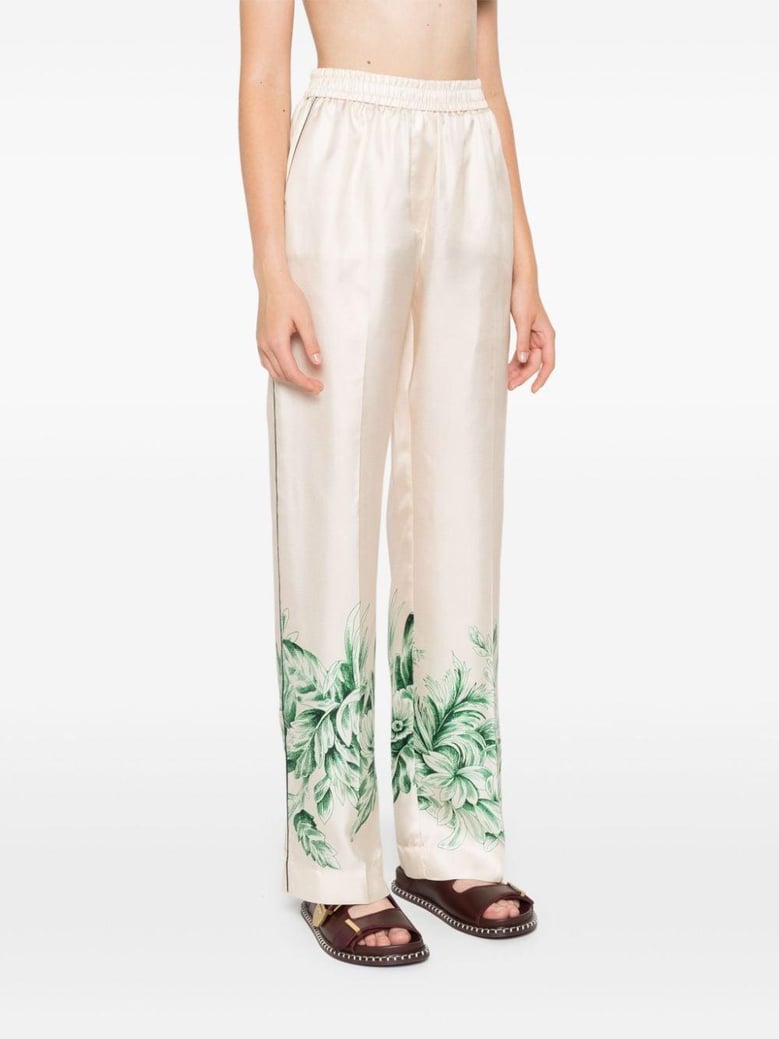 silk printed trousers by Selfnex