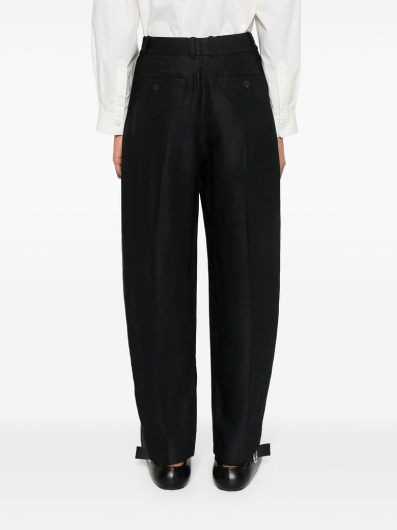 wool wide leg trousers by Selfnex