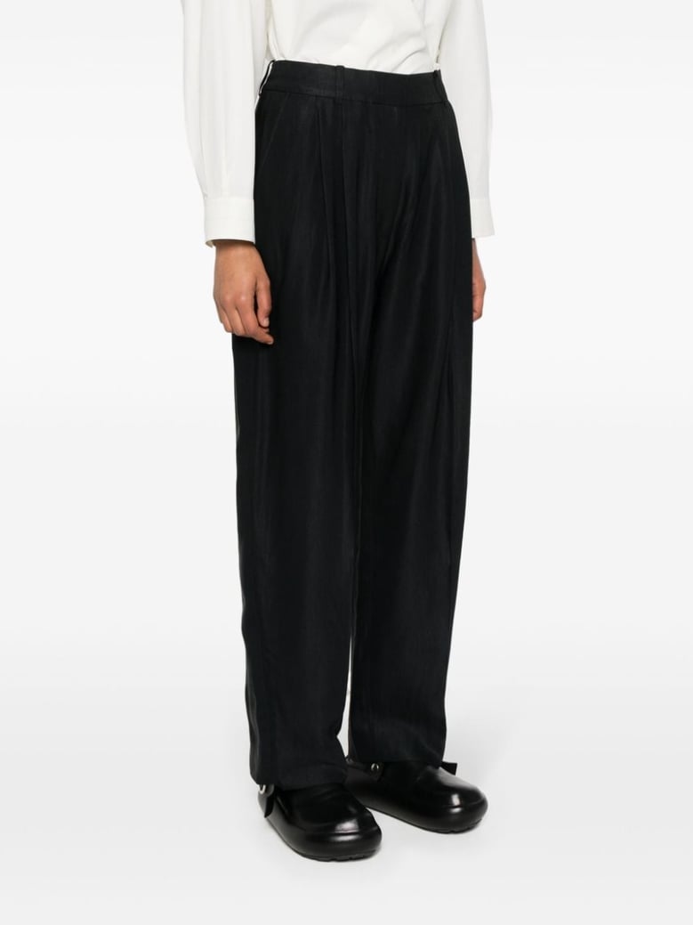 wool wide leg trousers by Selfnex