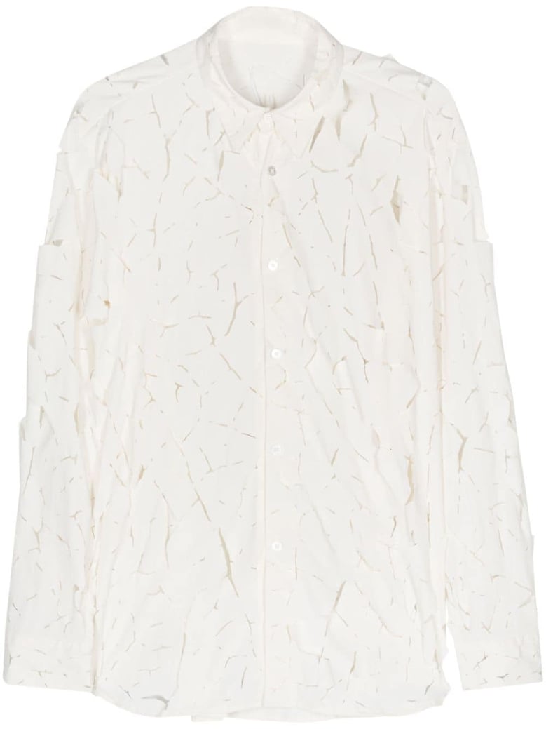 cut-out detail nylon shirt by Selfnex