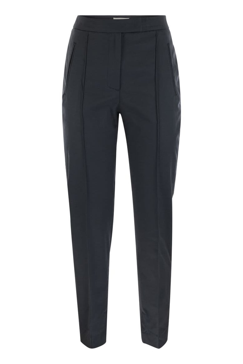 frida - cotton and silk trousers with pleat by Selfnex