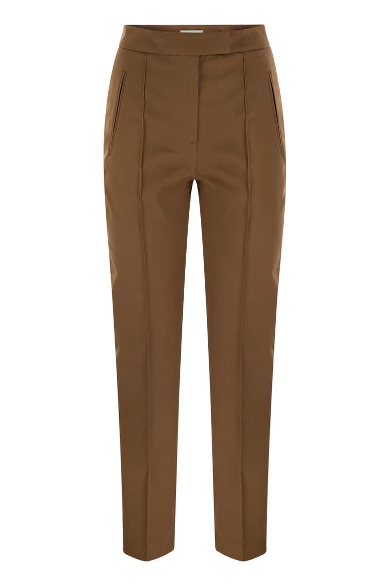 frida - cotton and silk trousers with pleat by Selfnex