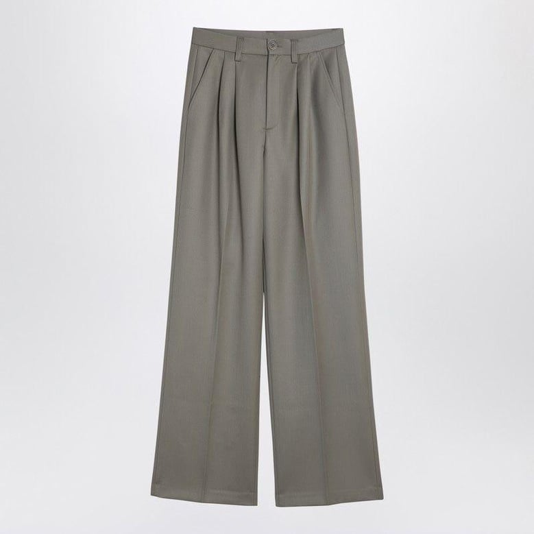 khaki wool trousers by Selfnex
