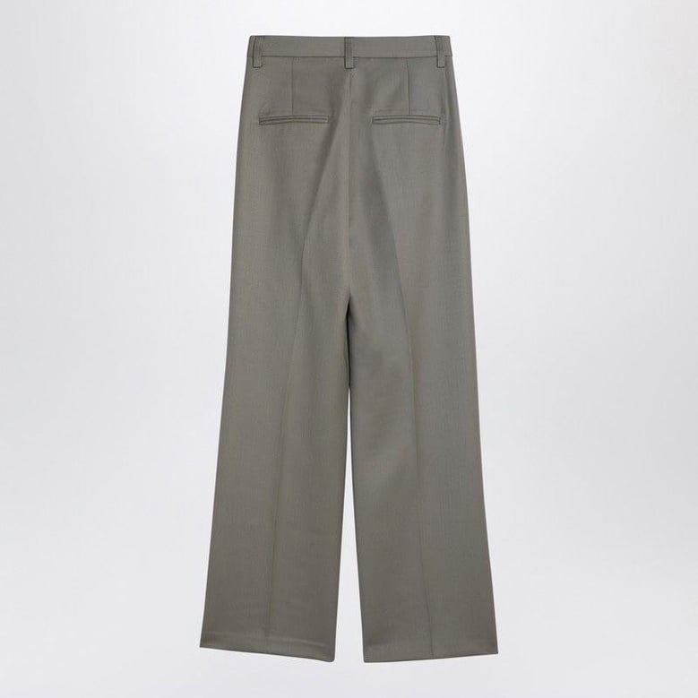 khaki wool trousers by Selfnex