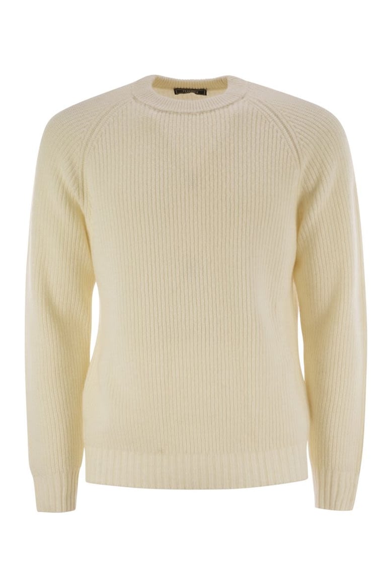 crew-neck rib sweater by Selfnex