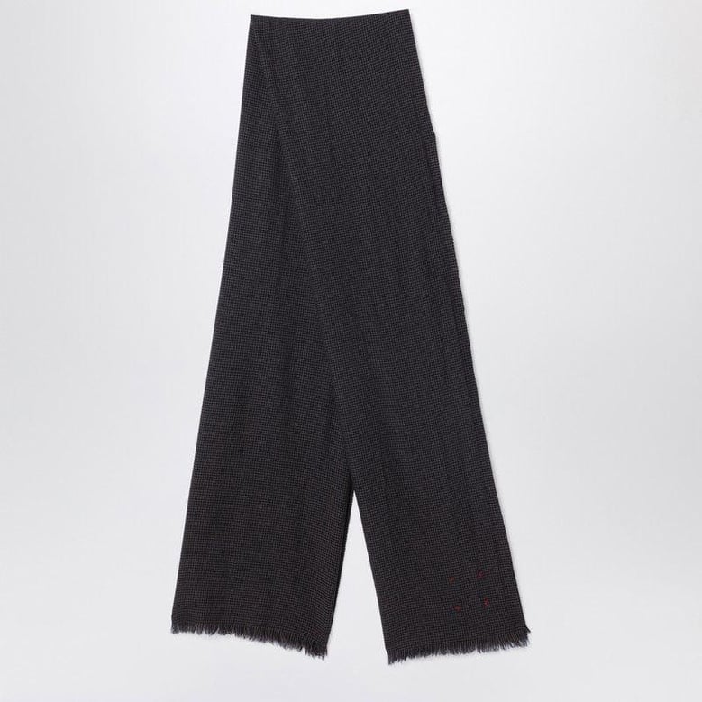 black/beige check wool scarf by Selfnex