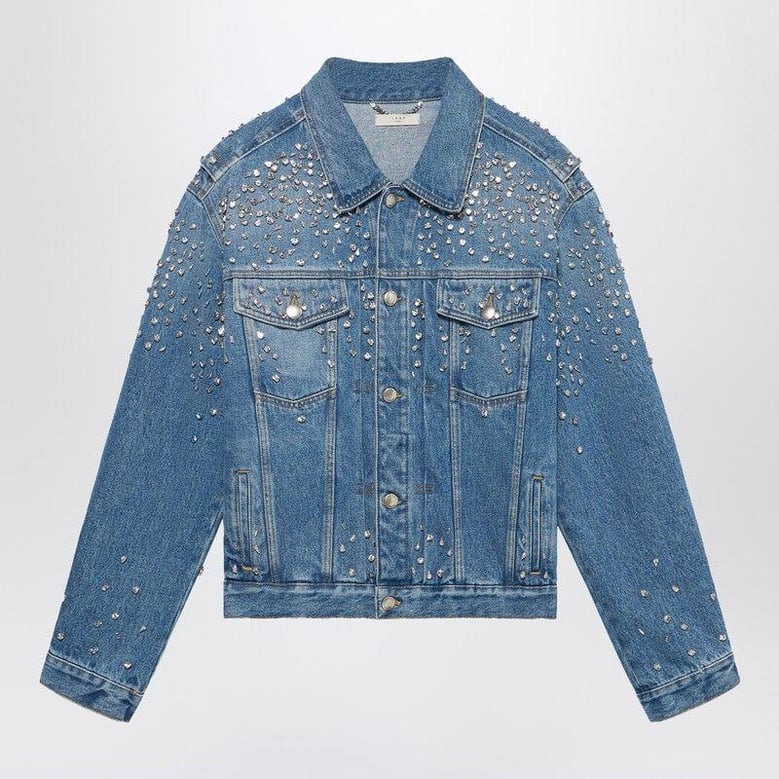 denim trucker jacket crystals blue by Selfnex