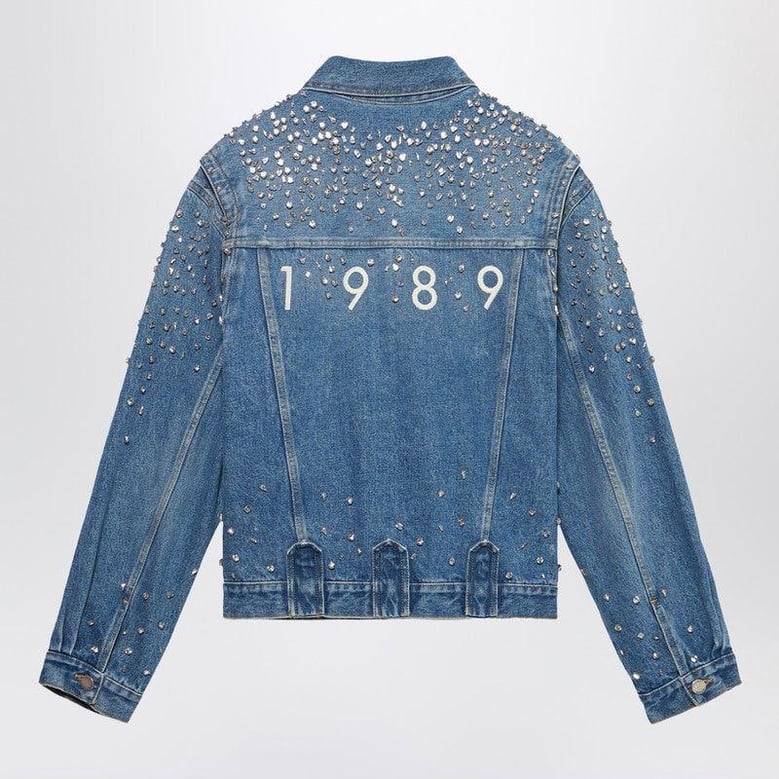denim trucker jacket crystals blue by Selfnex