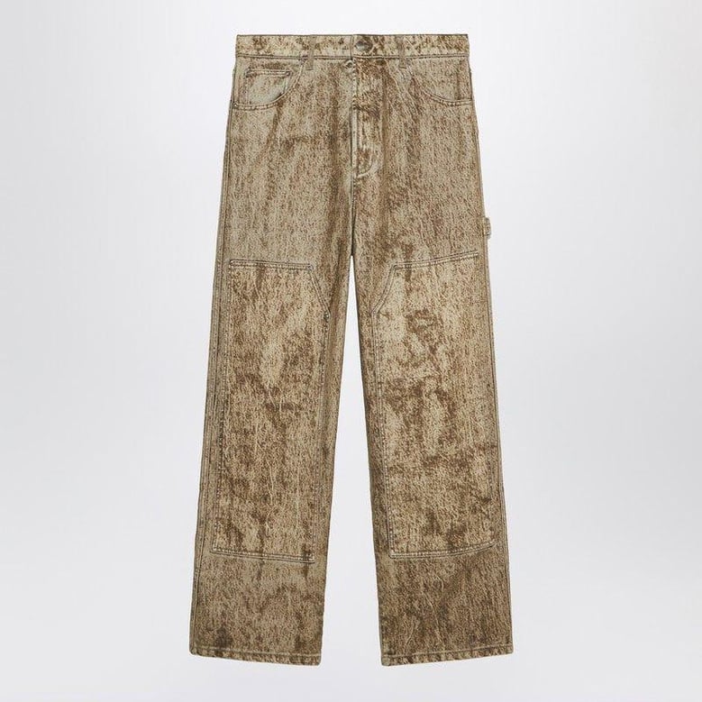 denim flock carpenter pants camo by Selfnex