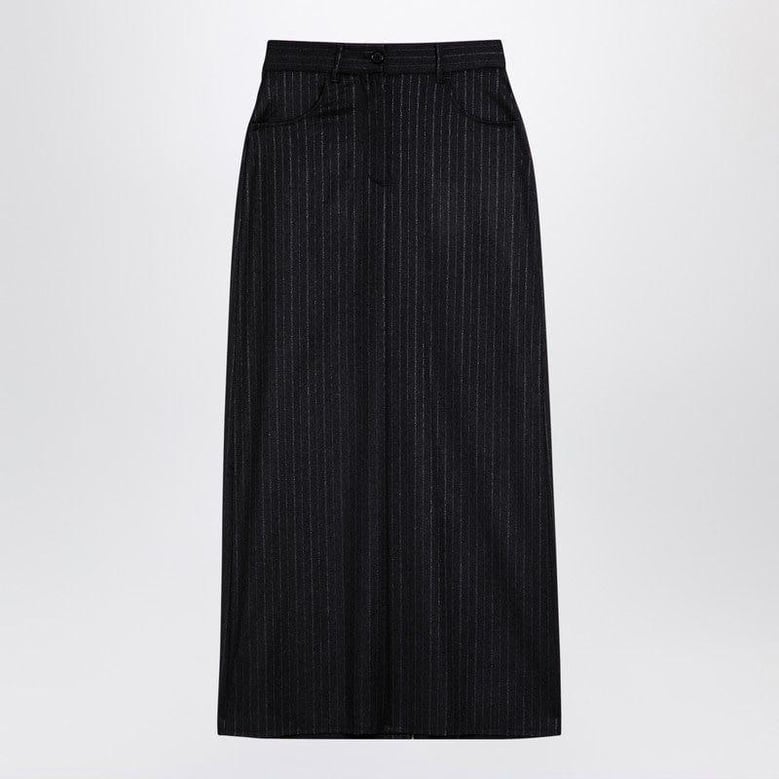 grey pinstripe wool-blend skirt by Selfnex