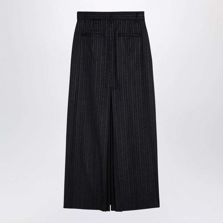 grey pinstripe wool-blend skirt by Selfnex