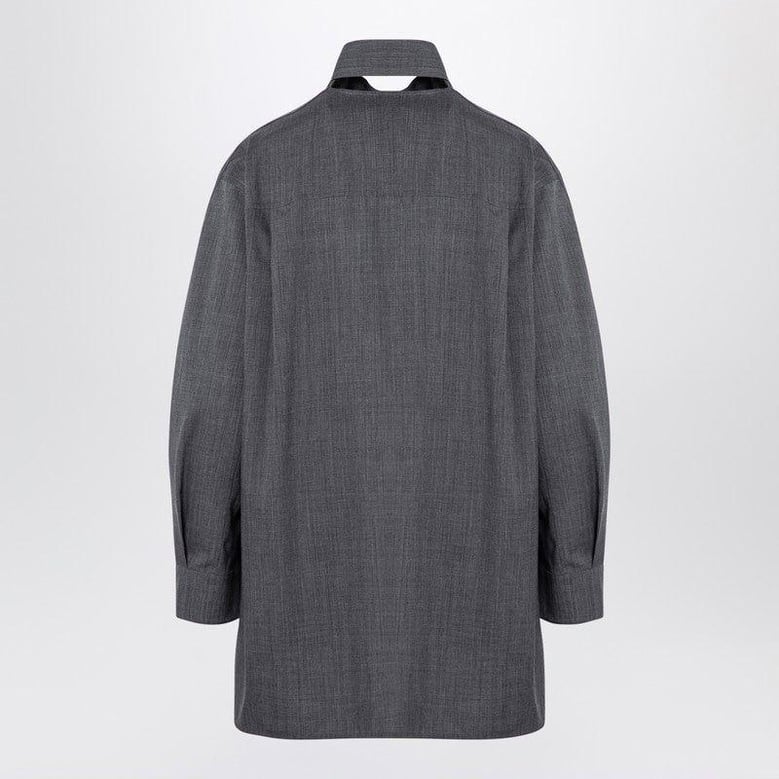 grey wool shirt with scarf by Selfnex