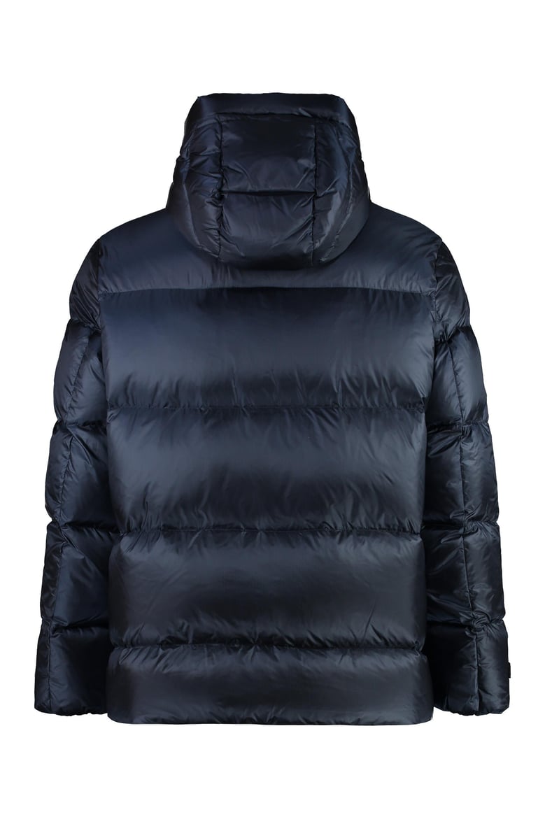 hooded nylon down jacket by Selfnex