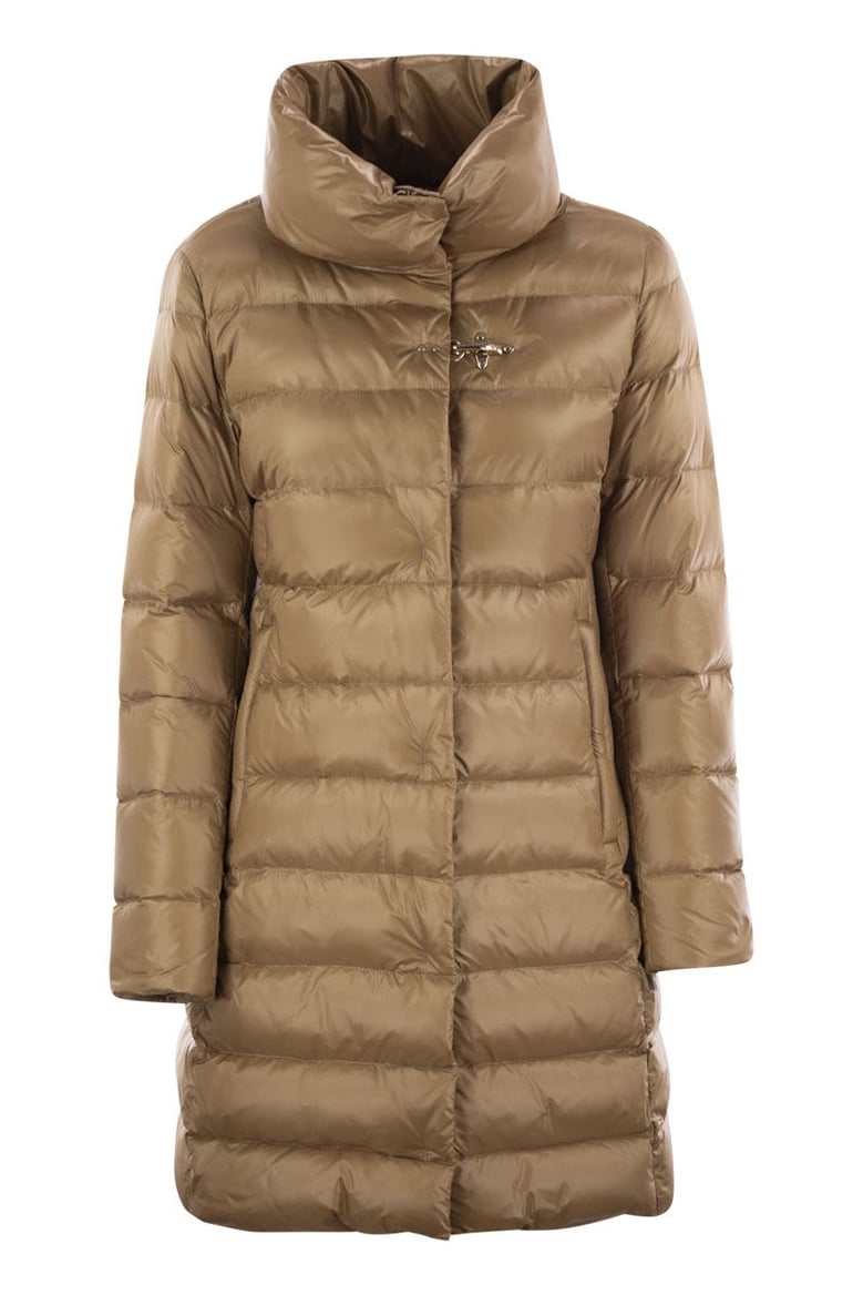 long down jacket with hook by Selfnex