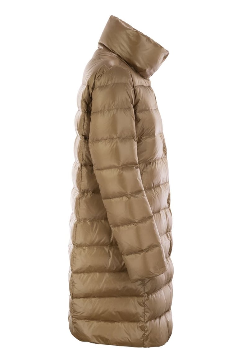 long down jacket with hook by Selfnex