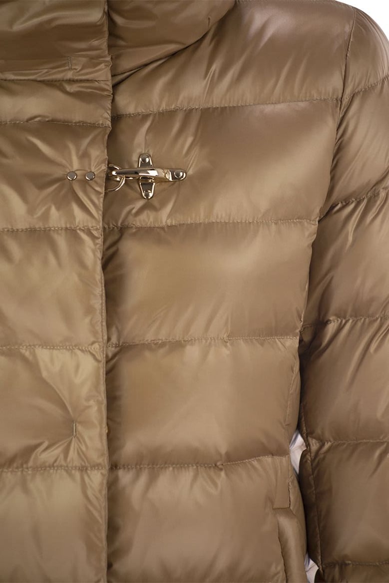 long down jacket with hook by Selfnex