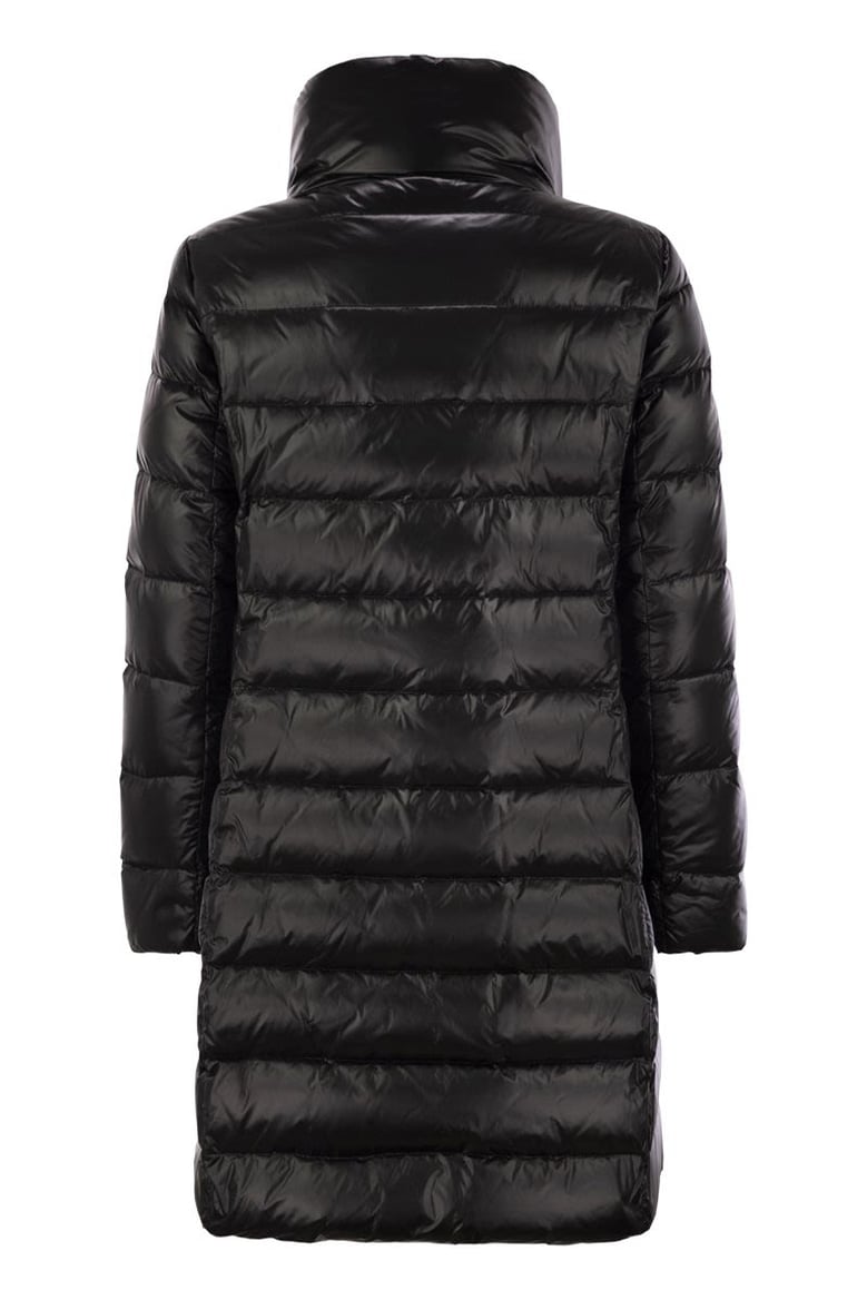 long down jacket with hook by Selfnex