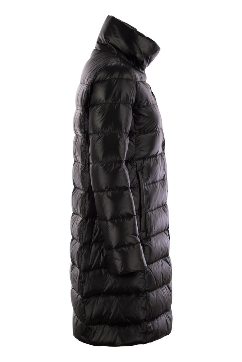 long down jacket with hook by Selfnex