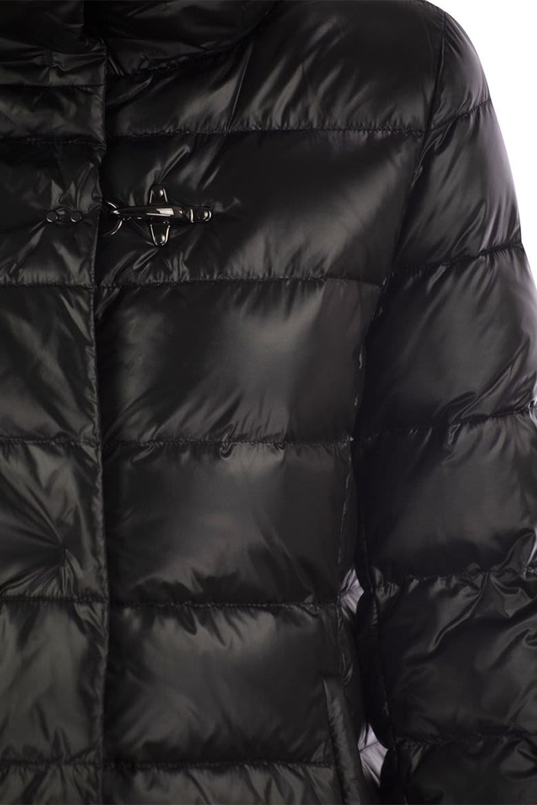 long down jacket with hook by Selfnex