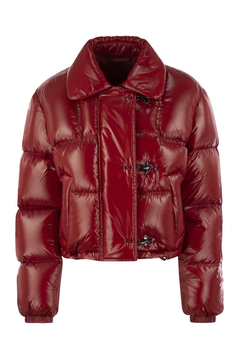 3-hook cropped down jacket by Selfnex