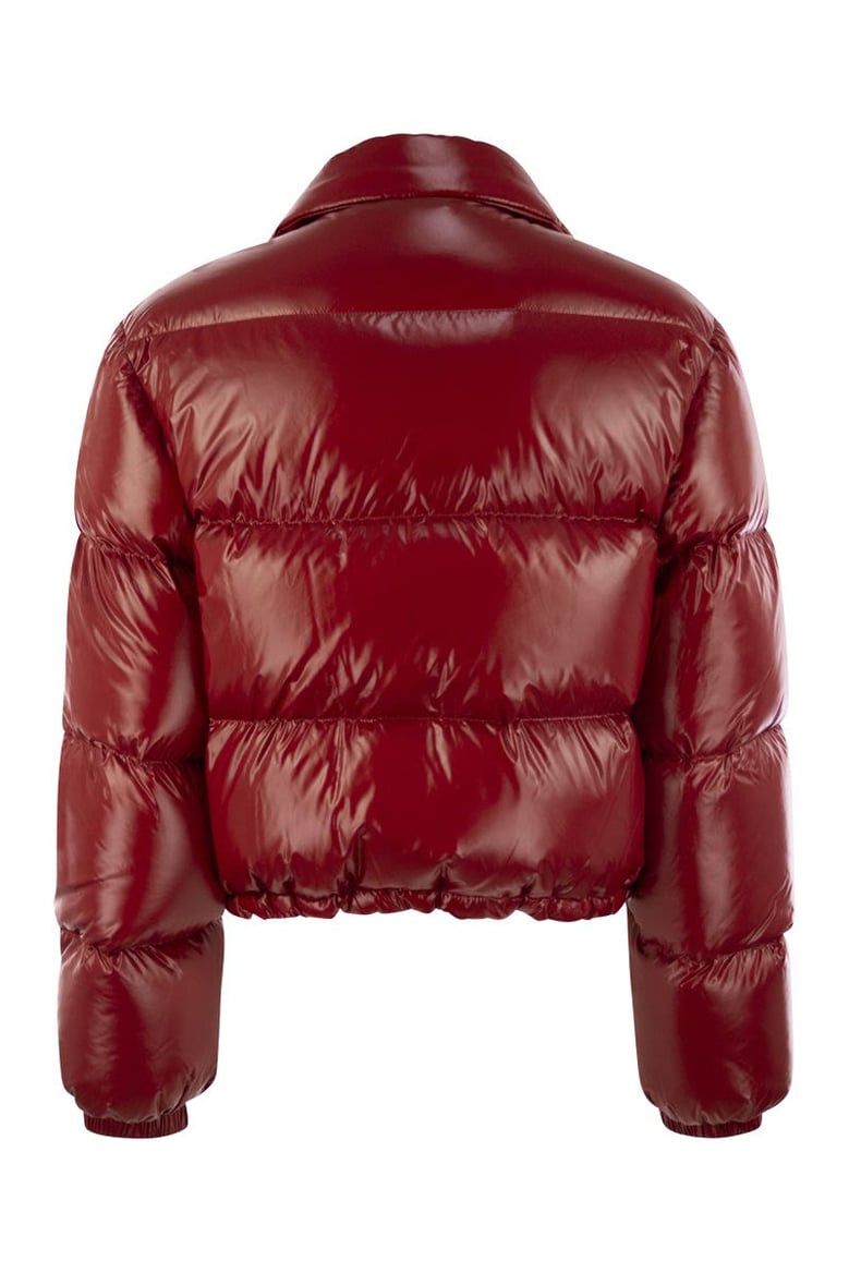 3-hook cropped down jacket by Selfnex
