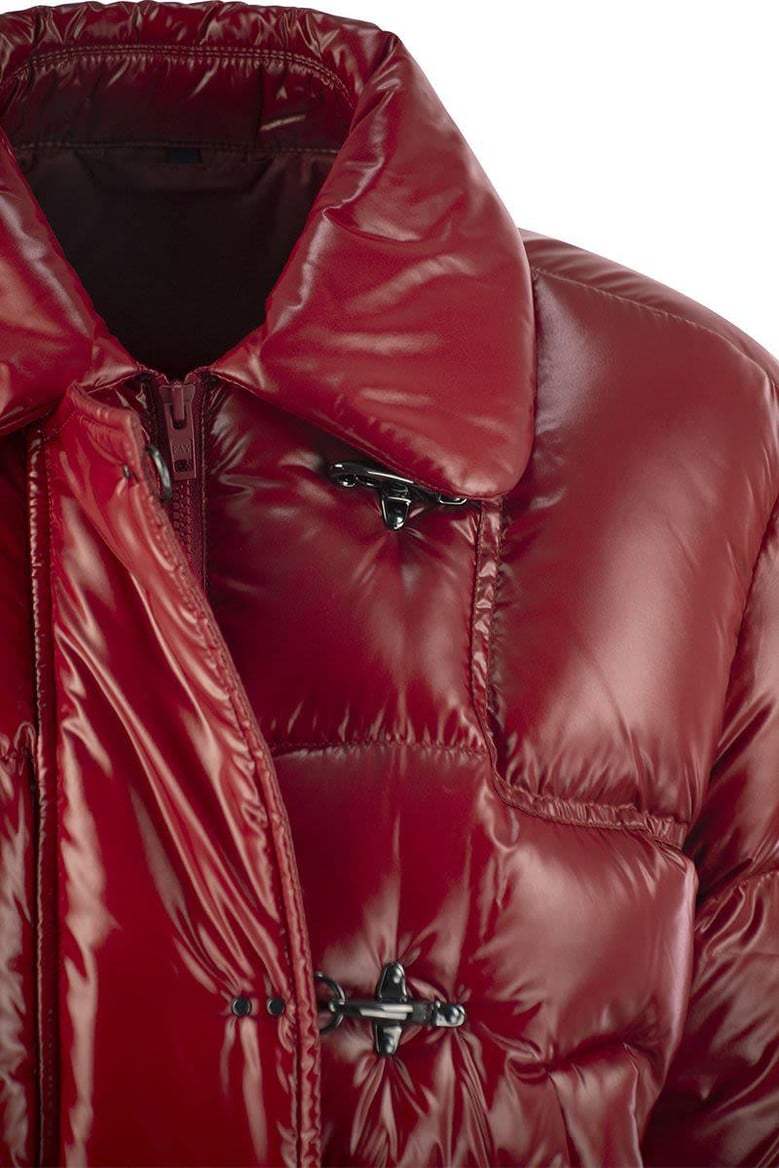 3-hook cropped down jacket by Selfnex