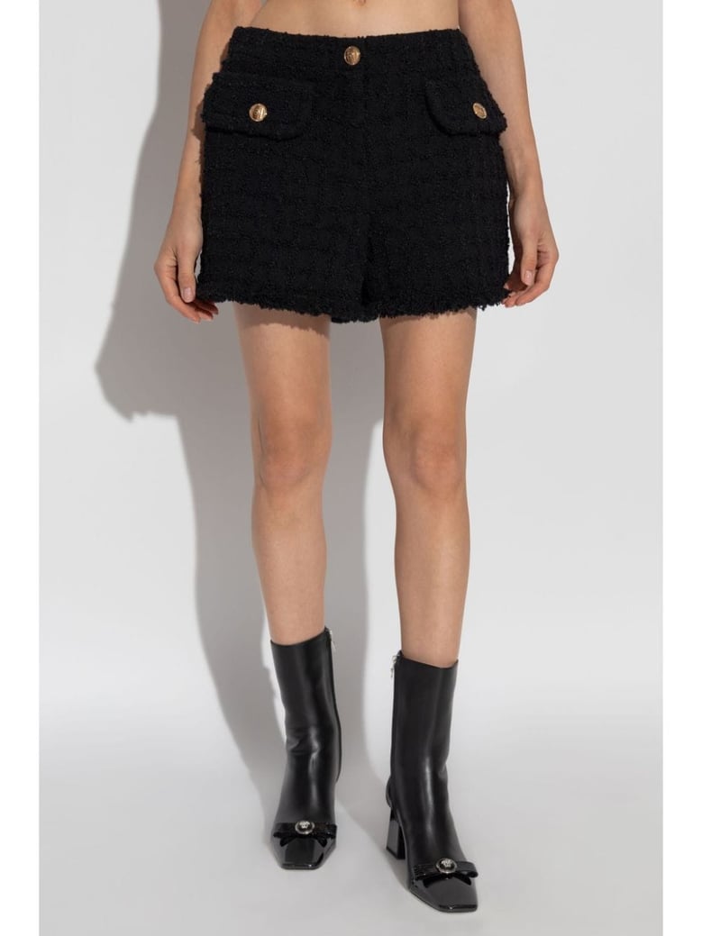 bouclé tweed shorts by Selfnex