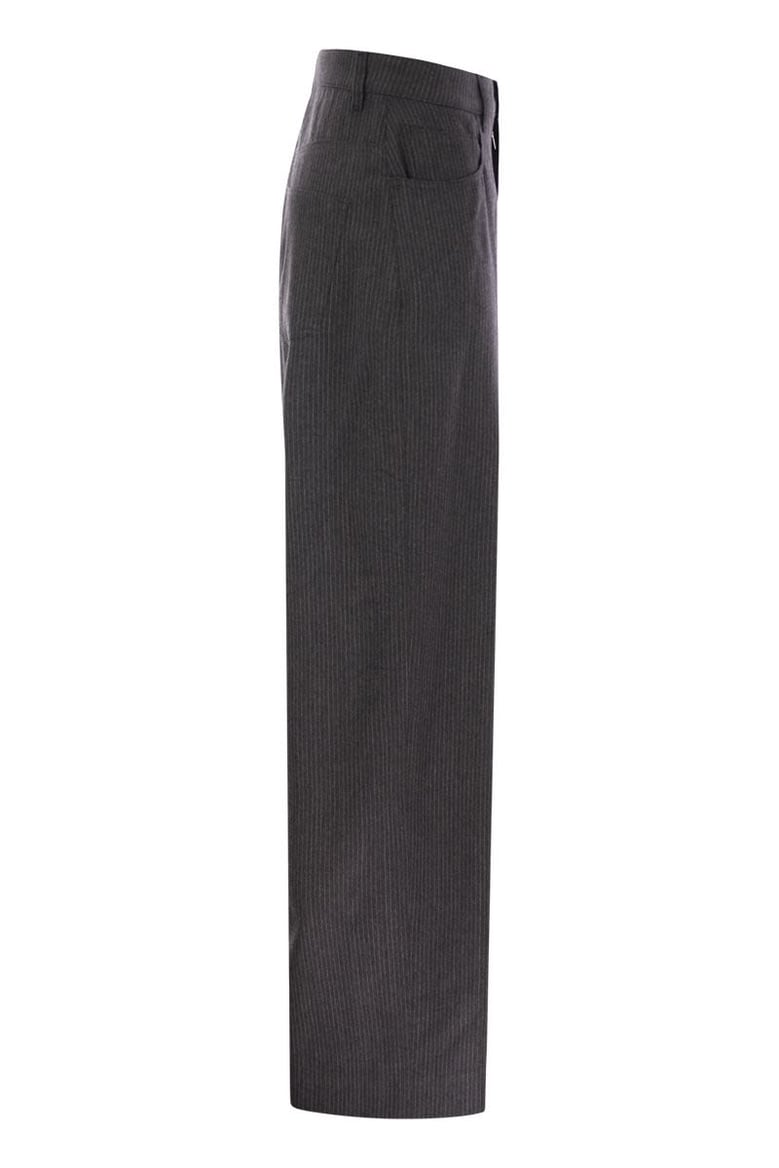 5-pocket virgin wool pinstripe trousers by Selfnex