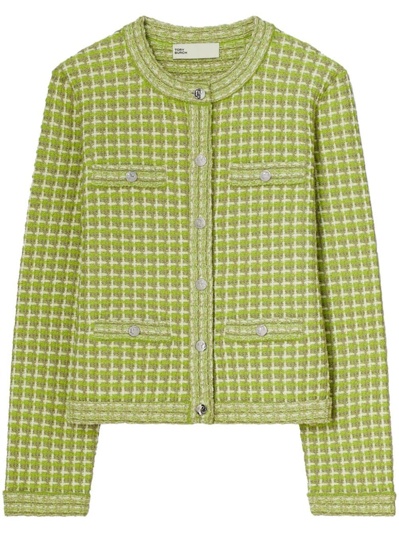 kendra jacquard knit cardigan by Selfnex