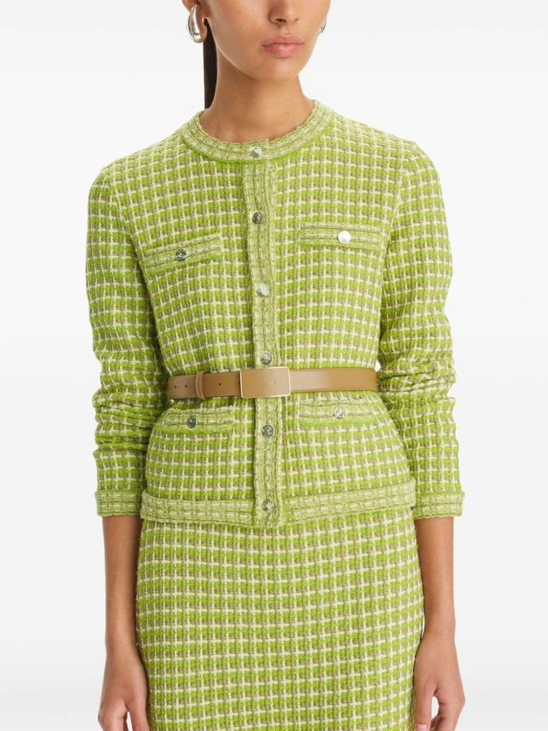 kendra jacquard knit cardigan by Selfnex