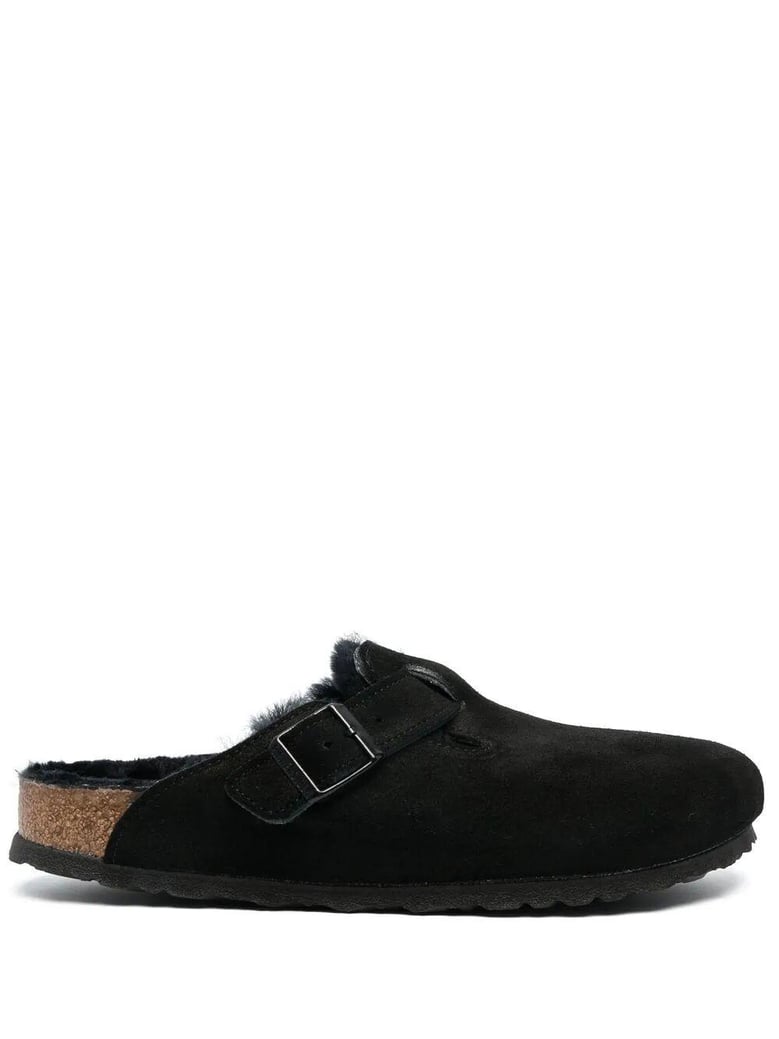 boston shearling suede leather slippers by Selfnex
