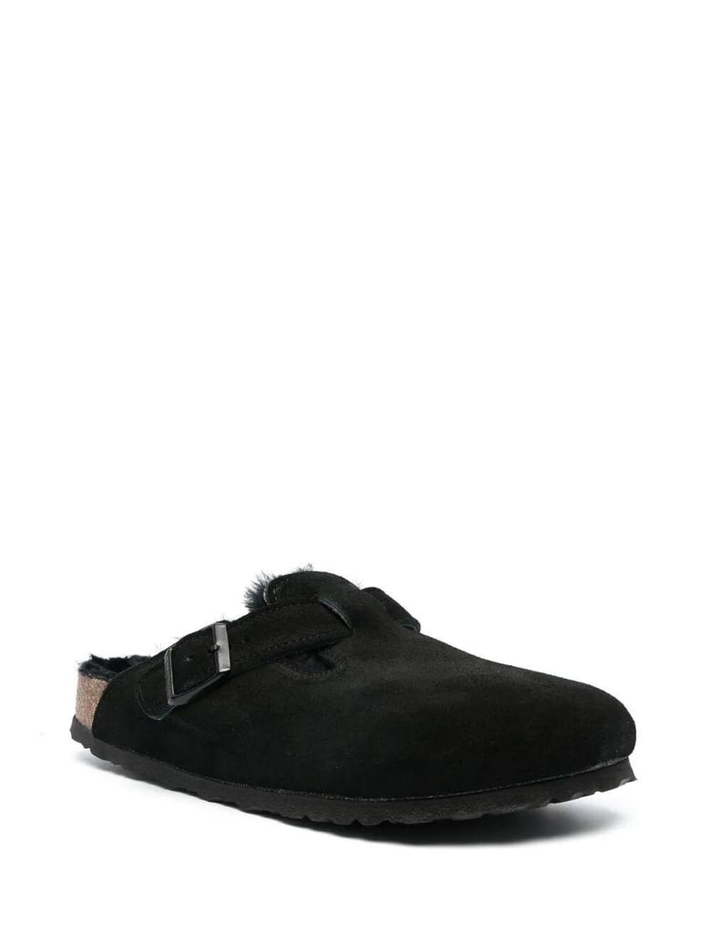 boston shearling suede leather slippers by Selfnex