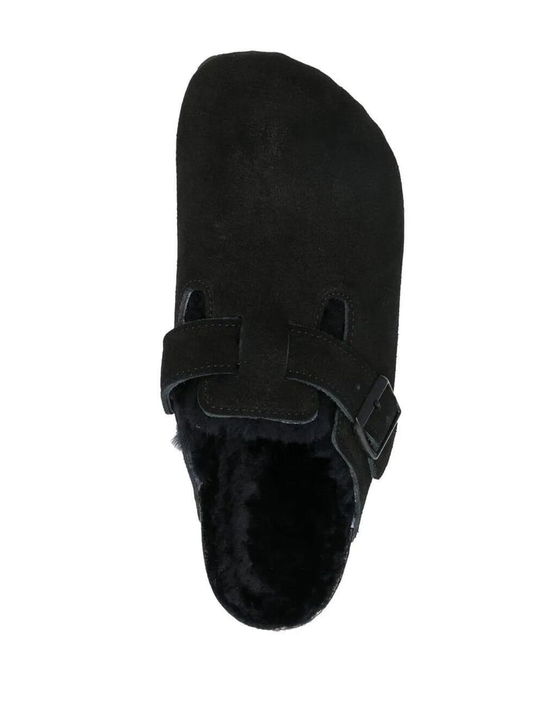 boston shearling suede leather slippers by Selfnex